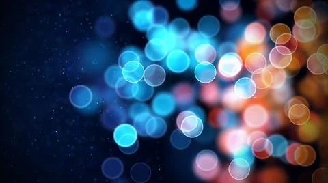 Abstract Sweet Sharp And Blurry Blue Orange Circle Bokeh Lights With Glitter  Stock Illustration