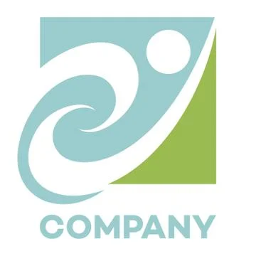 Abstract swimmer logo Stock Illustration