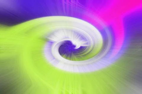 Abstract swirl background featuring vibrant neon green, purple and white Stock Illustration