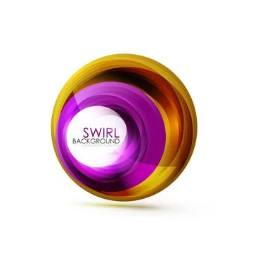 Abstract swirl banner, circle vector abstract background with copy space Illustrazione stock