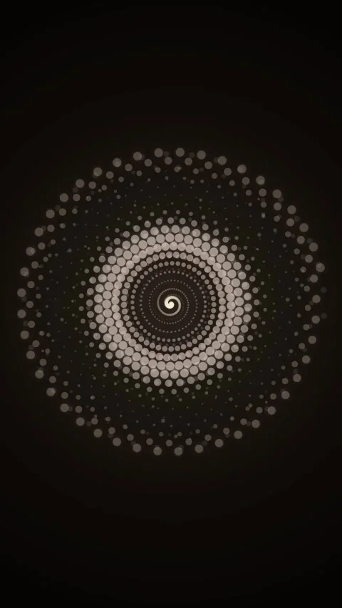 Abstract Swirl Dot Pattern Hypnotic Tunnel Effect - Digital Art Background Stock Footage 347697947