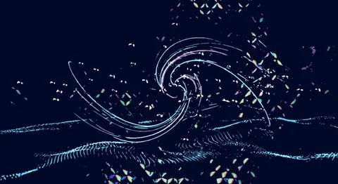 Abstract swirl of light particles and cosmic fluid energy Stock Illustration