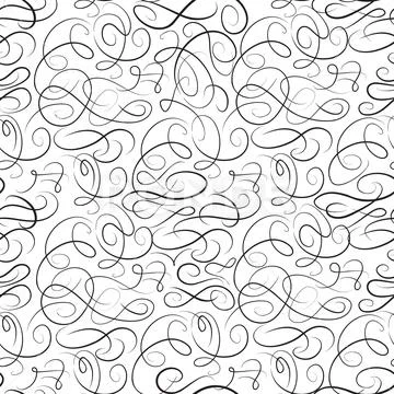 Abstract swirl line pattern. Calligraphic seamless background Stock Illustration
