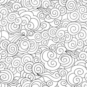 Abstract swirl line seamless pattern Wave background Stockillustratie