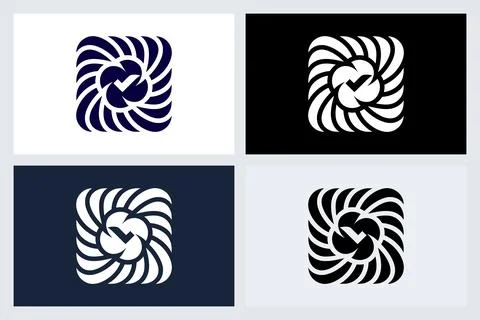 Abstract Swirl Logo with Check Mark Icon Stock Illustration