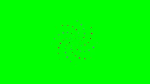Abstract swirl of multicolored dots moving on a vibrant green background Video stock 340266652