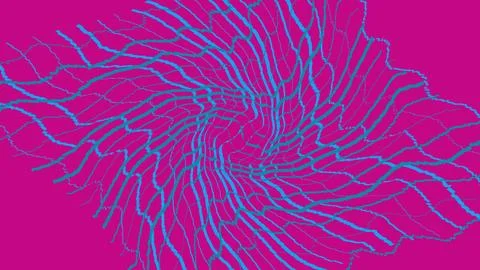 Abstract swirl pattern with blue lines on a pink background Illustrazione stock