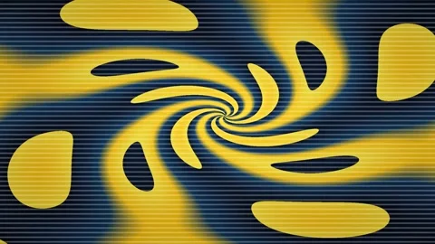 Abstract Swirl Pattern in Bright Yellow and Deep Blue Setting Stock Footage 337888396