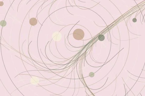 Abstract swirl pattern with circles and lines on pastel background Stockfoto's