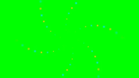 Abstract swirl pattern of colorful dots against a solid green background Stock Footage 340263346