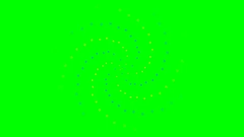 Abstract swirl pattern of colorful dots against a vibrant green background Stock Footage 341821115