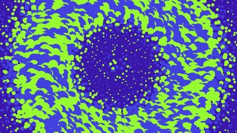 Abstract swirl pattern with green and blue dots Illustrazione stock