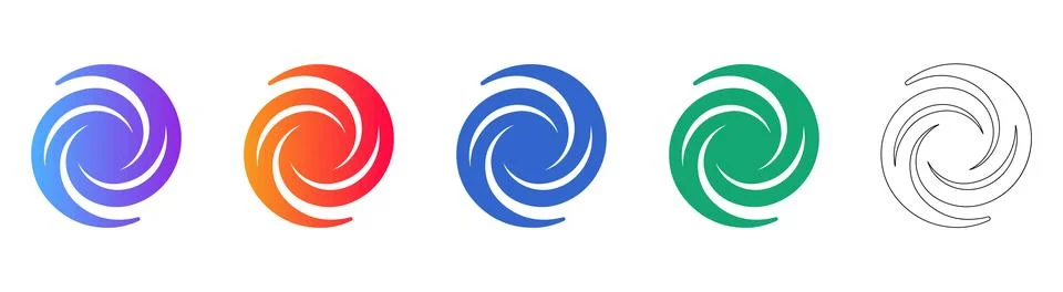 Abstract Swirl Pattern Icons Stockillustratie