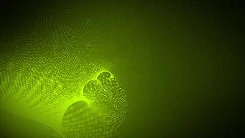 Abstract swirl pattern Lime green hi-tech futuristic dots abstract background Stock Footage 296056045