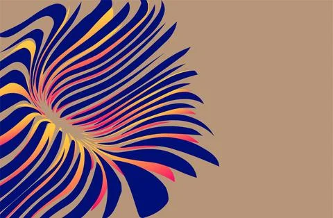 Abstract Swirl Pattern With Navy, Orange and Pink Flowing Stripes on Beige .. 스톡 일러스트
