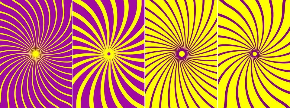 Abstract Swirl Pattern with Radial Lines in Yellow and Purple イラスト素材