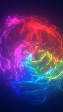 Abstract swirl of rainbow-colored glowing energy with fluid motion and lumi.. Stock Illustration