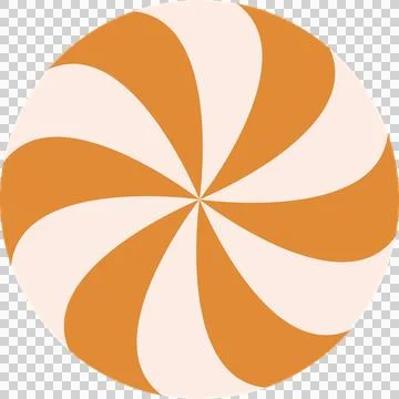 Abstract swirl is rotating in flat design with orange off-white segments, Stock Illustration