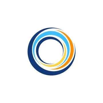 Abstract swirl round logo symbol icon global circle sphere symbol vector design Stock Illustration