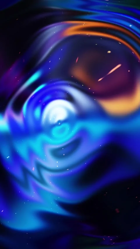 Abstract Swirl Symphony: A Vortex of Vivid Blues and Warm Hues Unveiling Co.. Stock Footage 341781557