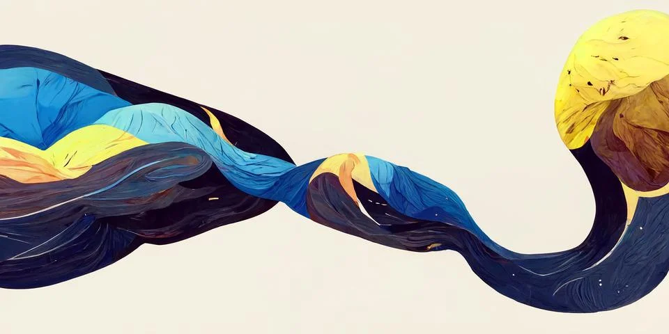 Abstract swirl wave background. Flow liquid lines design element. Stock Illustration