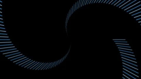 Abstract swirling blue light patterns forming a dynamic vortex on dark back.. Vidéo 336262568