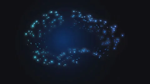 Abstract swirling blue lights create futuristic digital network portal moti.. Stock Footage 340852576