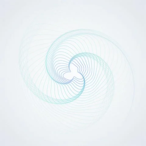 Abstract Swirling Blue Lines Forming a Butterfly Shape on White Background Stock Footage 346284259