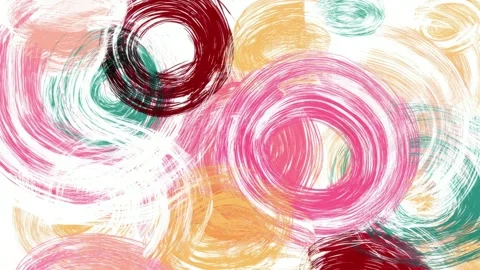 Abstract swirling brush circle background, colorful hand drawn digital stop.. Stock Footage 341429045