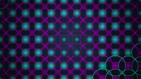 Abstract Swirling Circles Pattern Animation, Neon Blue and Pink Glow on Dar.. Stock Footage 348422490