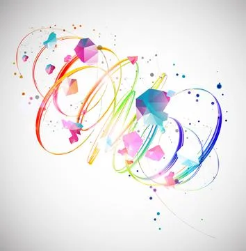 Abstract swirling colored background for design works. Futuristic geometric c Stock Illustration