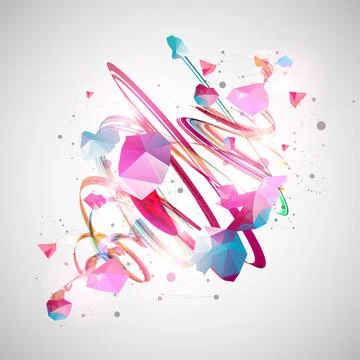 Abstract swirling colored background for design works. Futuristic geometric c Stock Illustration