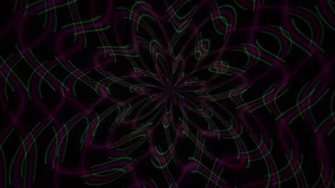 Abstract Swirling Dark Psychedelic Flower Pattern Animation. Stock Footage 334513615