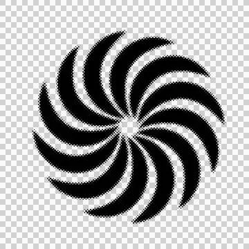 Abstract swirling geometric pattern with curved lines and dots creating hyp.. Illustration