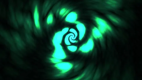 Abstract Swirling Green Nebula Vortex Tunnel Animation. 스톡 동영상 334514119