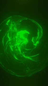 Abstract swirling green vortex of glowing energy forming a spiral motion in.. Stockillustratie