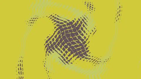 Abstract swirling grid pattern on bright lime green background イラスト素材
