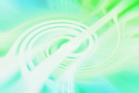Abstract swirling light vortex in vibrant lime green and cool cyan colors Stock Illustration