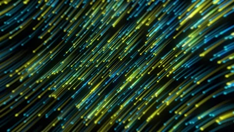 Abstract Swirling Lights Background: Blue Yellow Streaks, Cosmic Trails Stock Footage 332850242