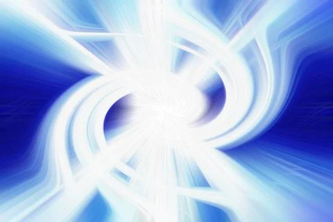 Abstract swirling motion background with glowing white light streaks Stock Illustration