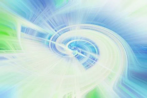 Abstract swirling motion background with light blue and soft green radial Stock Illustration