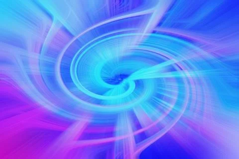 Abstract swirling motion background with vibrant blue and purple neon light Stock Illustration