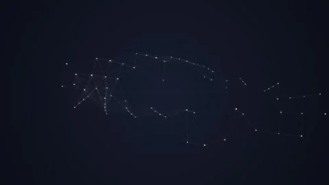 Abstract Swirling Network Connections Data Visualization on Dark Background Stock Footage 348420801