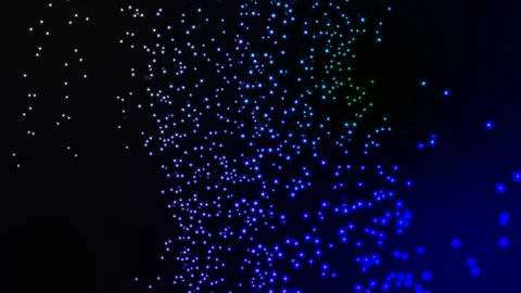 Abstract swirling particle flow with blue and green glowing lights Stock-Footage 340436427
