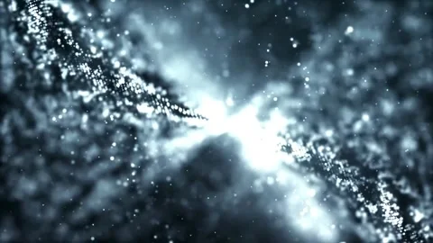 Abstract swirling particles, glowing dots, dark background, bokeh effect. Stock Footage 299239783