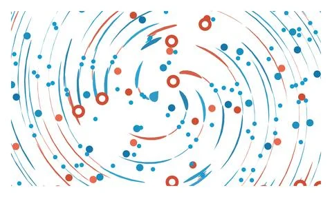 Abstract swirling pattern with colorful dots and lines, dynamic and energet.. Stock Illustration