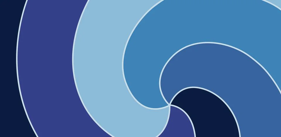 Abstract swirling pattern of deep and light blue color blocks Stock Illustration
