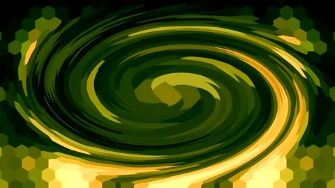 Abstract Swirling Pattern in Green and Yellow Stock Footage 289112845