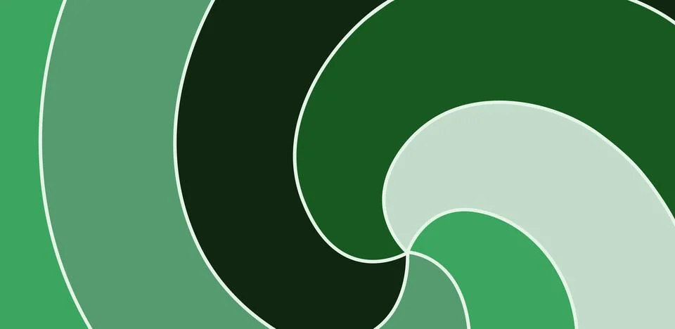 Abstract swirling pattern of green and dark tones with white outlines Stock Illustration