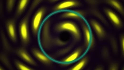 Abstract swirling pattern with yellow lights on black background. Stock Footage 335945312